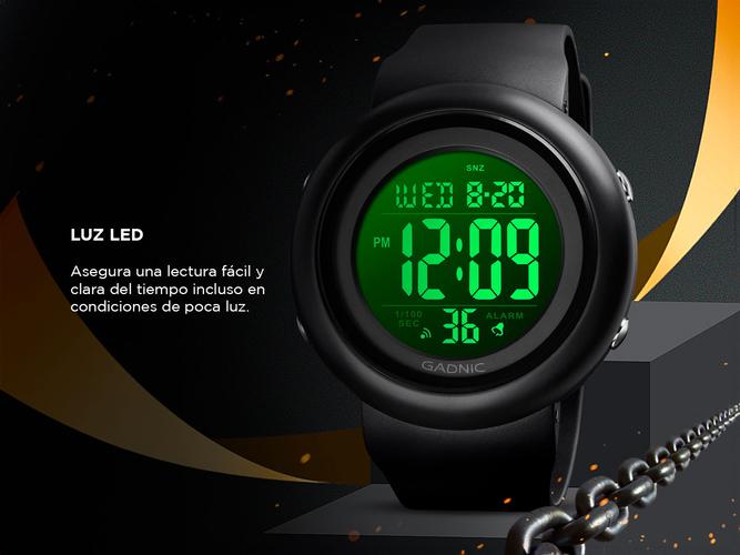 Reloj Gadnic Sumergible Digital con Alarma Cronometro - 3