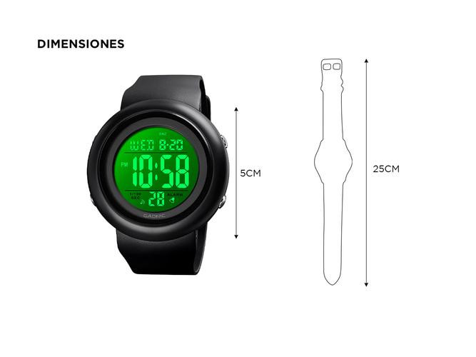 Reloj Gadnic Sumergible Digital con Alarma Cronometro - 5