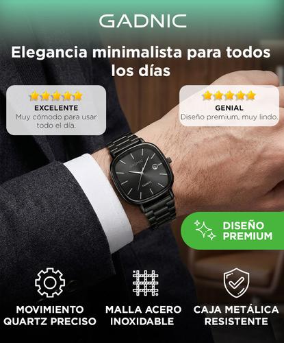 Reloj Analógico Gadnic RELF3RELF4 Pulsera Malla Correa Acero Inoxidable Calendario Integrado - 1