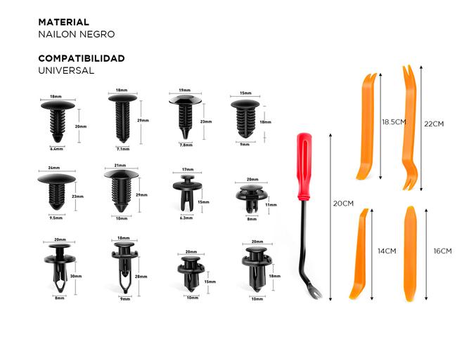 Kit 240 Piezas Herramienta De Extracción De Molduras Clips - 4