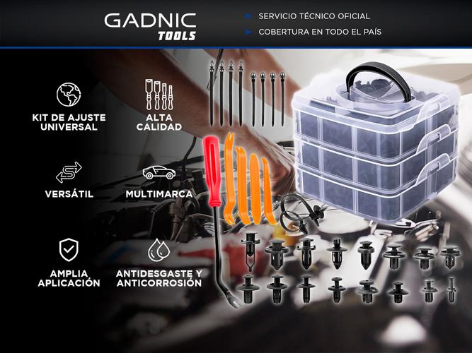 Kit 635 Clips de Retención y Sujetadores Gadnic CAR800 Para Autos Abrazaderas de Empuje - 1