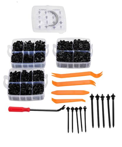 Kit 635 Clips de Retención y Sujetadores Gadnic CAR800 Para Autos Abrazaderas de Empuje - 6
