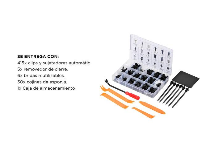 Kit 415 Piezas Clips Retención Extracción de Sujetadores Gadnic Para Auto - 6