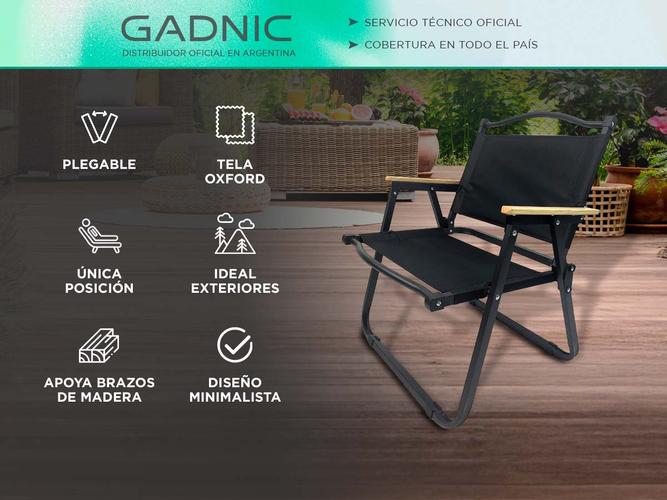Silla Reposera Plegable Gadnic Portátil Con Apoyabrazos  - 1