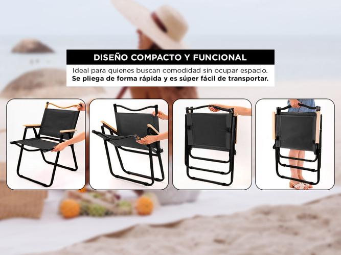 Silla Reposera Plegable Gadnic Portátil Con Apoyabrazos  - 2