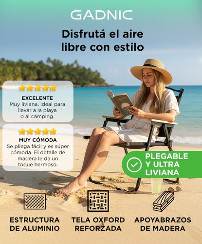 Silla Reposera Plegable Gadnic Portátil Con Apoyabrazos  - 1