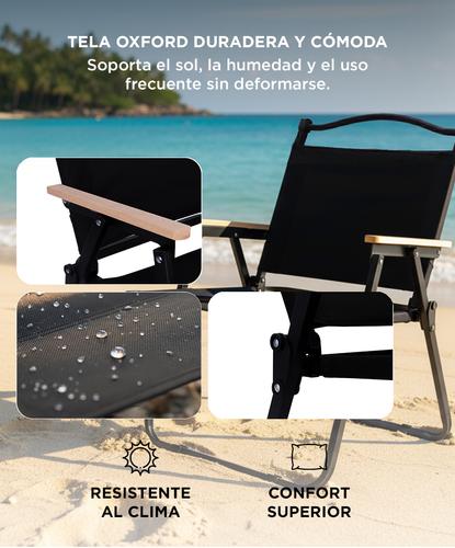 Silla Reposera Plegable Gadnic Portátil Con Apoyabrazos  - 3