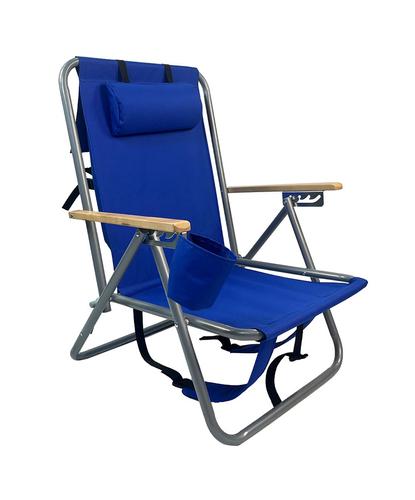 Reposera Plegable Gadnic 4 Posiciones Porta Botellas Portátil - 6