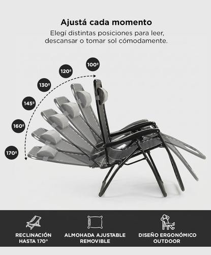 Reposera Gravedad Cero Southport by Gadnic Silla Reforzada Reclinable Outdoor - 2
