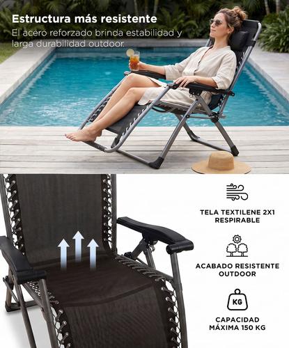 Reposera Gravedad Cero Southport by Gadnic Silla Reforzada Reclinable Outdoor - 3