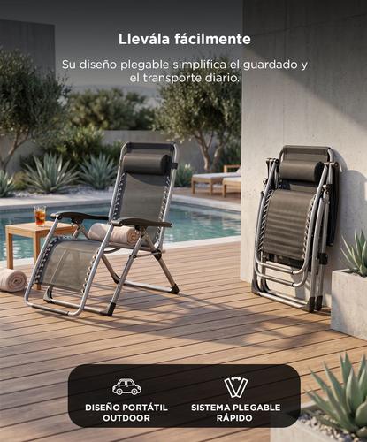 Reposera Gravedad Cero Southport by Gadnic Silla Reforzada Reclinable Outdoor - 4