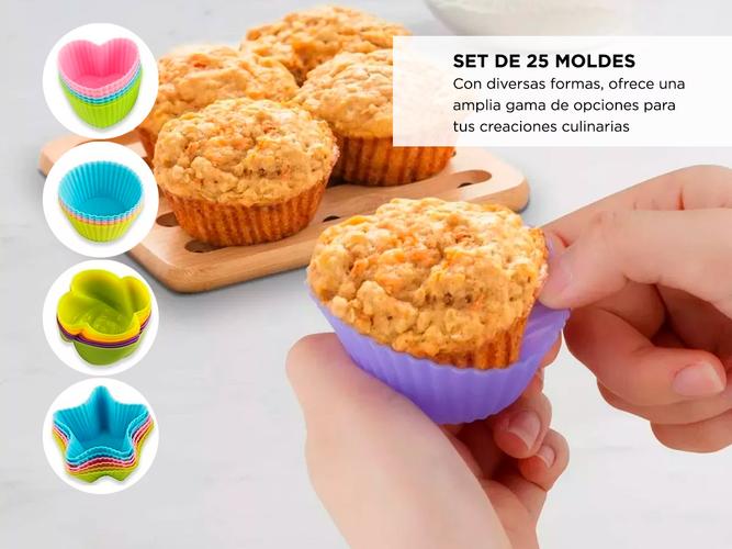 Moldes de Silicona Gelatinas Reposteria Capacillos Cupcakes x25 Unidades - 2