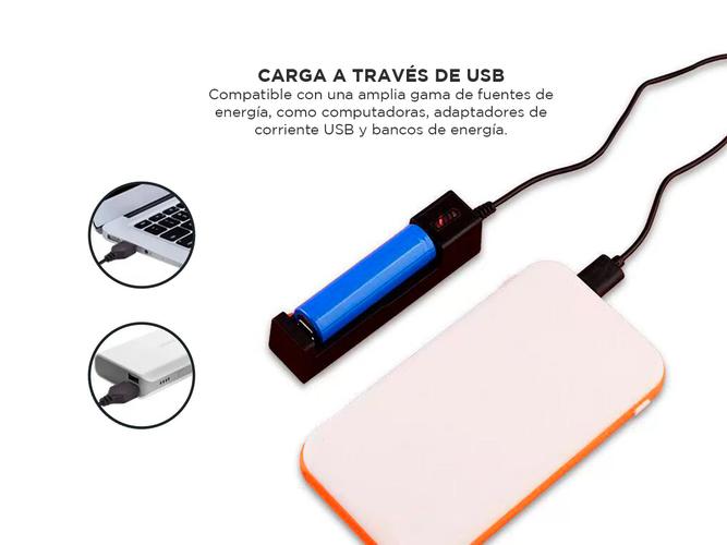 Cargador Para baterías Recargables Gadnic USB Li-ion 18650 26650 14500 - 3