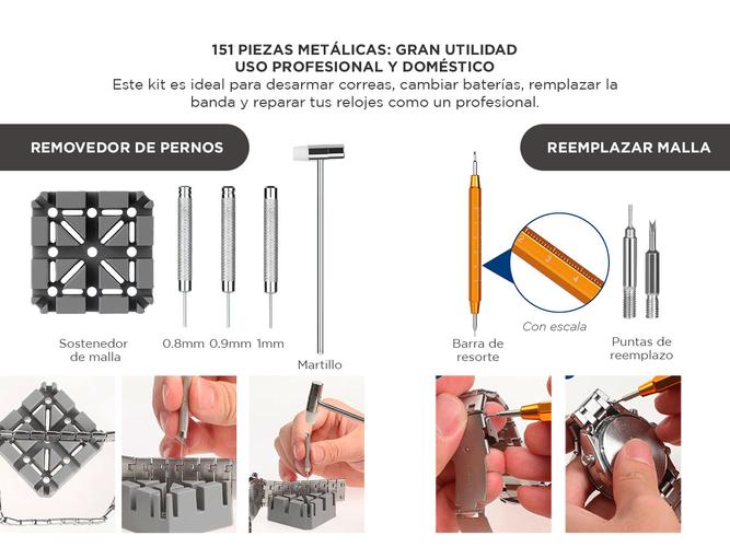Kit Reparación de Reloj Gadnic 151 Piezas Profesional - 2