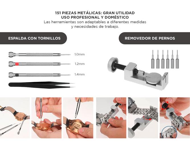Kit Reparación de Reloj Gadnic 151 Piezas Profesional - 4