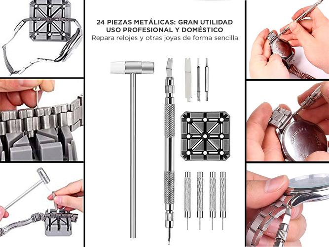 Kit Herramientas de Reparación de Relojes Gadnic 24 Piezas Metálicas  - 2