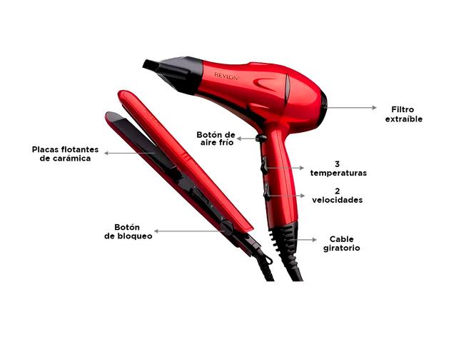 Combo Revlon Secador De Pelo + Plancha Rvdr 5230la2 - 4