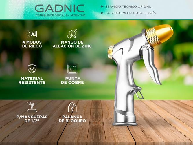 Pistola de Riego Metálica Gadnic con Alta Presión de Agua - 1