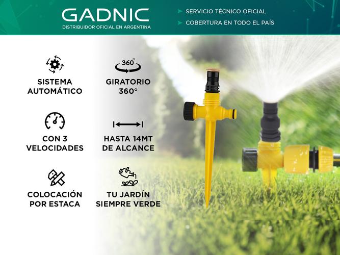 Aspersor de Riego Automático Gadnic RGA14 Rotación 360 Grados - 1