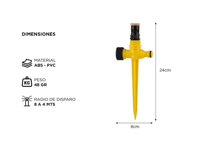 Aspersor de Riego Automático Gadnic RGA14 Rotación 360 Grados - 3