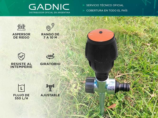 Aspersor de Riego Gadnic RGA17 Giratorio 10 Metros - 1