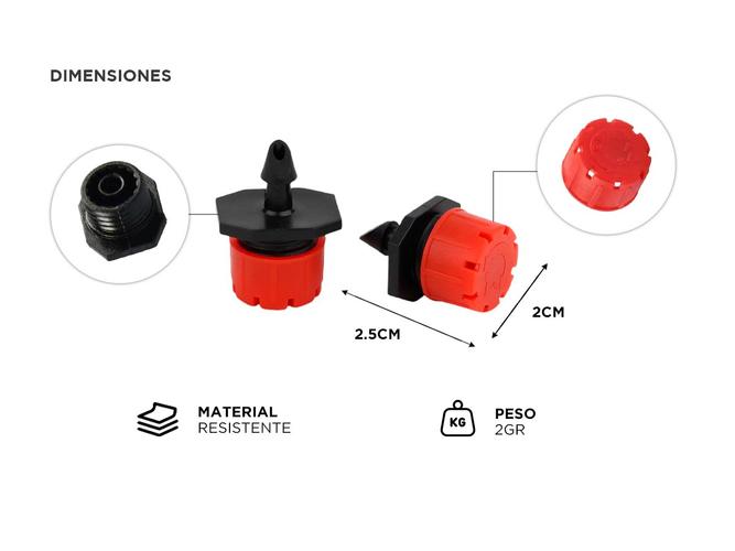 Goteros Regulables Gadnic Riego por goteo x100 Unidades - 4