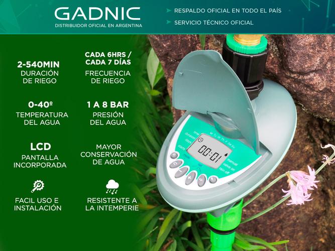 Temporizador automático de riego Gadnic para jardín  - 1