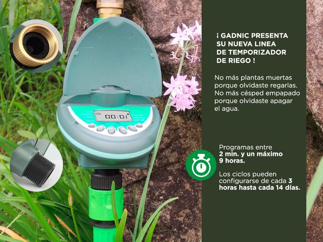 Temporizador automático de riego Gadnic para jardín  - 2
