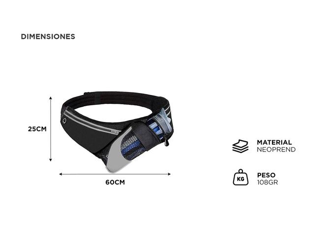 Riñonera de Hidratación Runny Gadnic Cinturon Para Running - 3