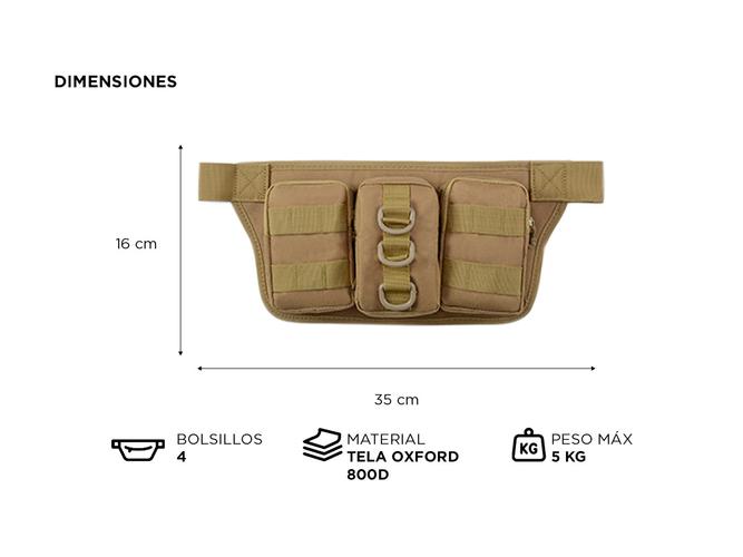 Riñonera Táctica Militar Gadnic Bolsillo Triple - 3