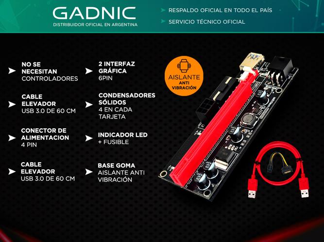 Riser Ver 009s Pcie 6pin 16x Mineria Express Usb Eth Btc - 1
