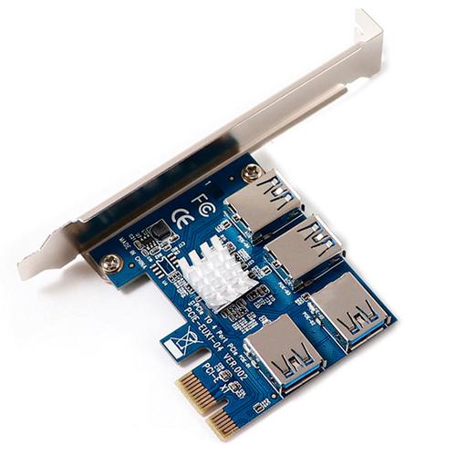 Adaptador Pcie 1x A 4 Usb Multiplicador Riser Mineria Cripto - 0