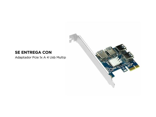 Adaptador Pcie 1x A 4 Usb Multiplicador Riser Mineria Cripto - 5