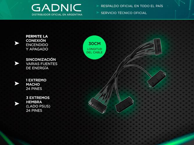 Kit x4 Cable Sincronizador De 3 Fuentes Add3psu 24pin Psu Mineria - 1