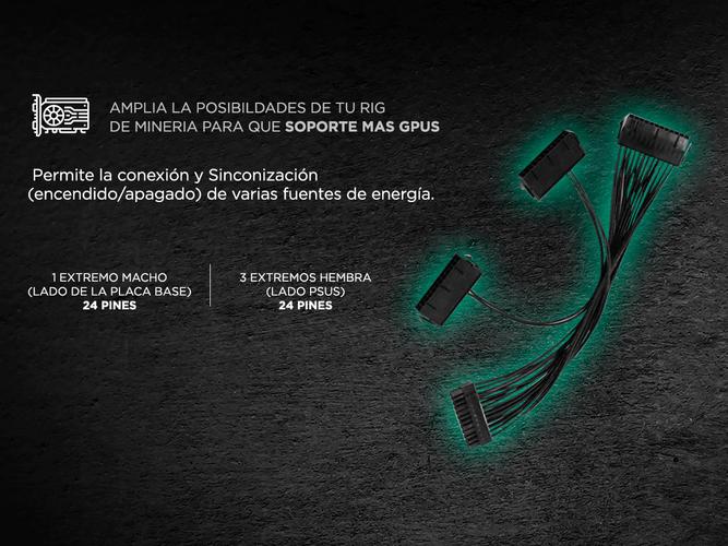 Kit x4 Cable Sincronizador De 3 Fuentes Add3psu 24pin Psu Mineria - 2