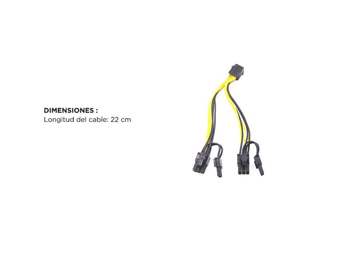 Cable Pcie Splitter Adaptador 8pines a 2x 6+2 Mineria Gaming Rig - 3