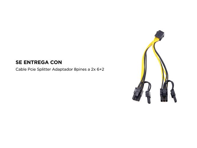 Cable Pcie Splitter Adaptador 8pines a 2x 6+2 Mineria Gaming Rig - 4