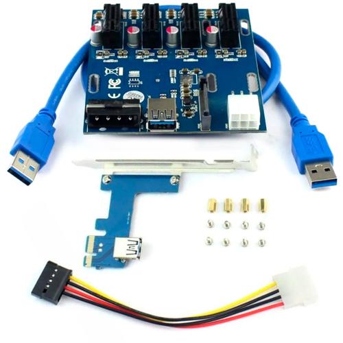 Placa Expansora Pcie-1 (1 A 4) Pcie-1 Multiplicador 5gb Real - 0
