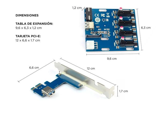 Placa Expansora Pcie-1 (1 A 4) Pcie-1 Multiplicador 5gb Real - 3