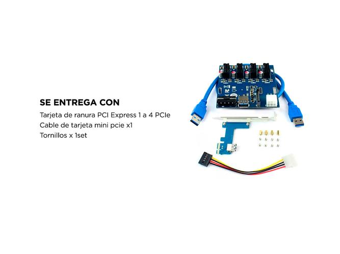 Placa Expansora Pcie-1 (1 A 4) Pcie-1 Multiplicador 5gb Real - 4