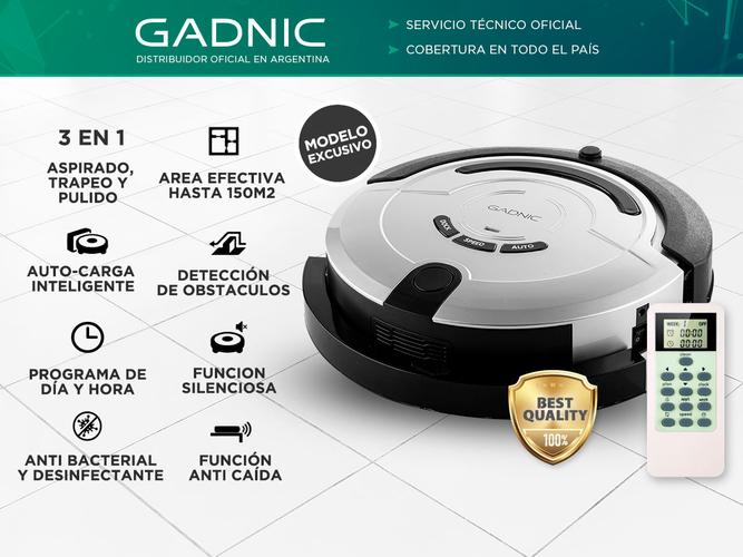 Aspiradora Robot Gadnic X550 Trapeadora 3 Modos 150m2 Aspira Trapea Pule - 1