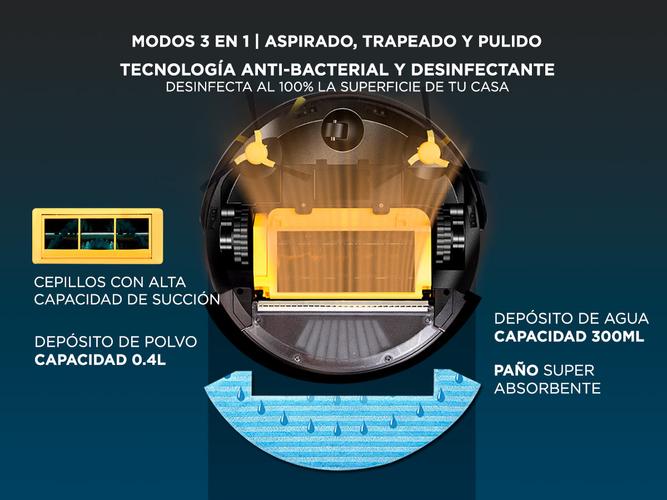Aspiradora Robot Gadnic X550 Trapeadora 3 Modos 150m2 Aspira Trapea Pule - 4