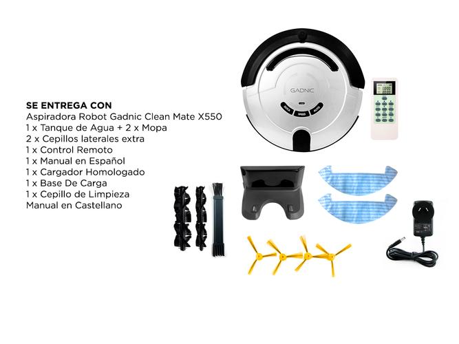 Aspiradora Robot Gadnic X550 Trapeadora 3 Modos 150m2 Aspira Trapea Pule - 6