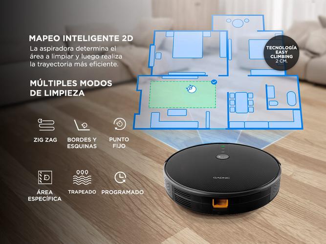 Aspiradora Robot Gadnic Z900 Trapeadora 3 Modos 200m2 App Silenciosa Usado - 2