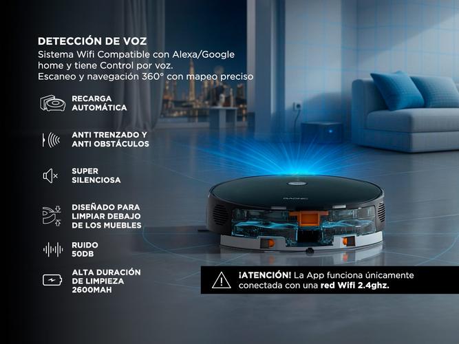 Aspiradora Robot Gadnic Z900 Trapeadora 3 Modos 200m2 App Silenciosa Usado - 3