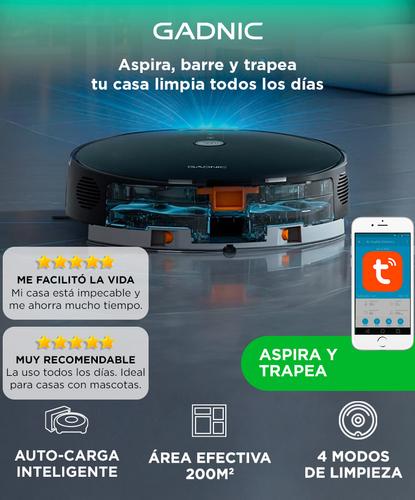 Aspiradora Robot Gadnic Z900 Trapeadora 3 Modos 200m2 App Silenciosa  - 1