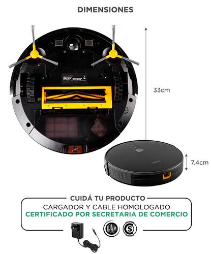Aspiradora Robot Gadnic Z900 Trapeadora 3 Modos 200m2 App Silenciosa  - 5