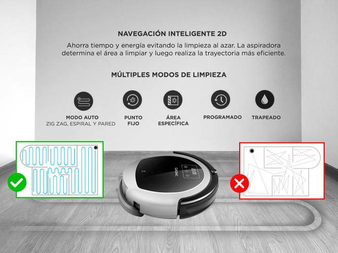 Aspiradora Robot Gadnic Clean Duo Z980 Trapeadora Pared Virtual UV App - 2