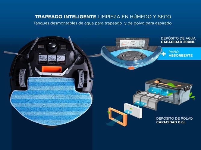 Aspiradora Robot Liectroux V5S Trapeadora 3 Modos 150m2 Silenciosa - 4