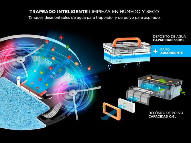 Aspiradora Robot Liectroux 11S Trapeadora 3 Modos 150m2 App Silenciosa - 4